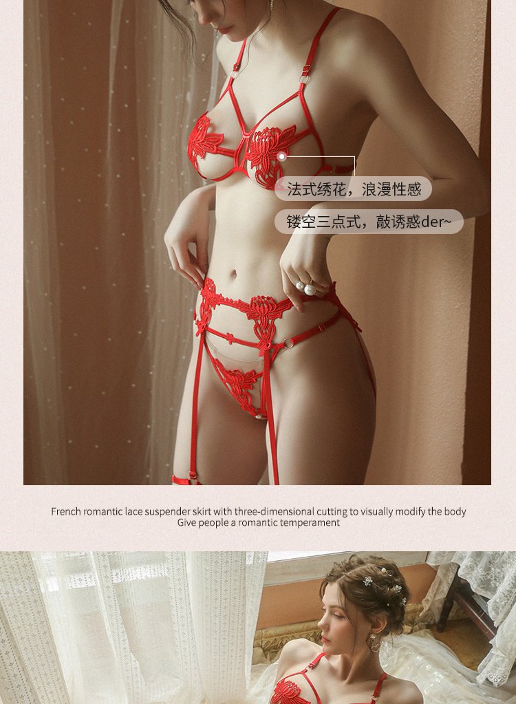情趣內衣 火辣透視刺繡文胸女大碼激情誘惑性感內褲吊襪帶三件套裝01_副本1.jpg